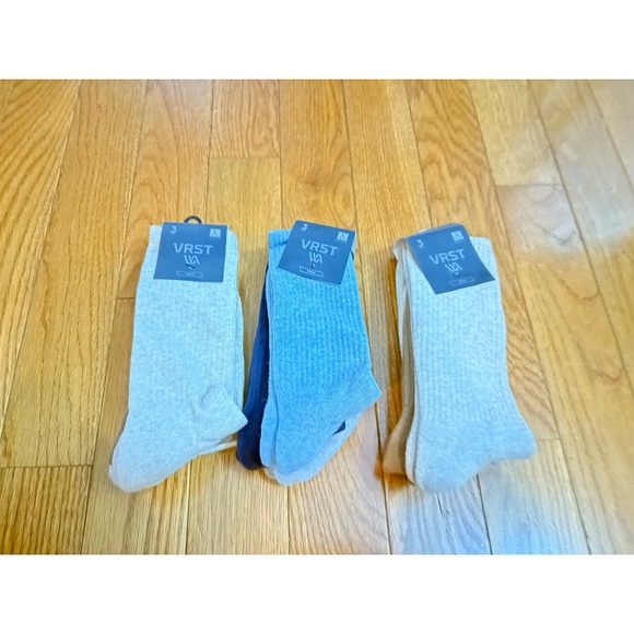 New VRST Men's Crew Socks 3 Pack Size Large, Versatile Arch Support Half Cushion - Picture 1 of 8